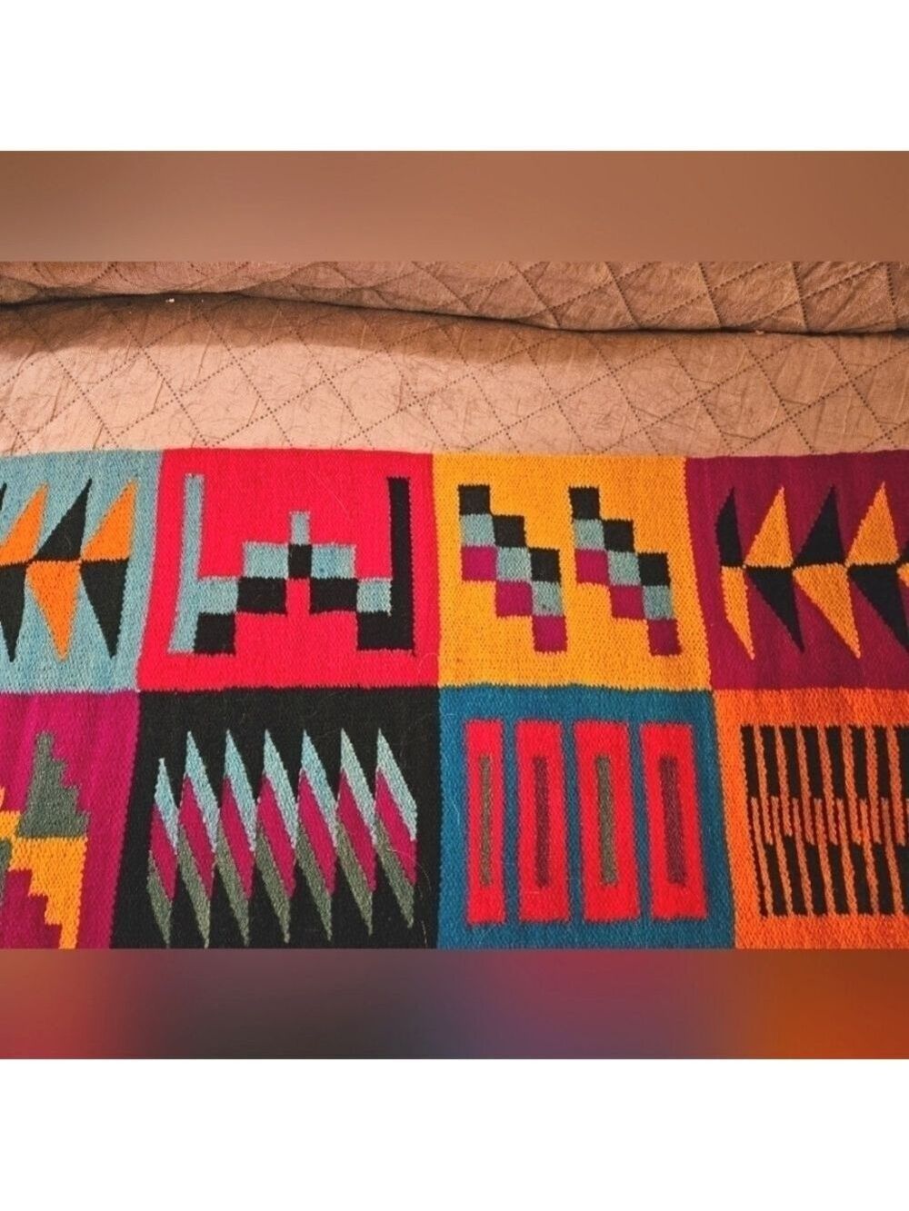Vintage Peruvian Hand-Weaved Wool Table Runner - Picture 2 of 7
